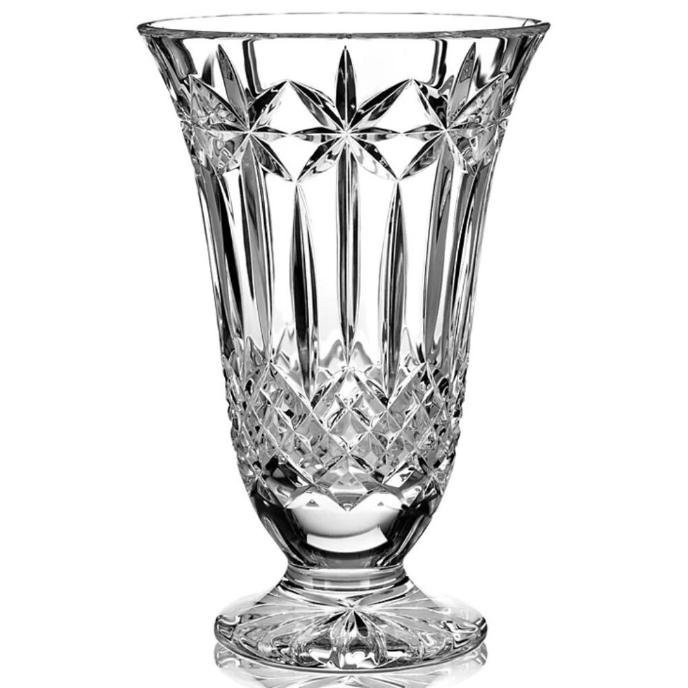 vintage Waterford Balmoral Star Footed Vase ~ 8.5'' Tall ~ Stunning ~ EUC